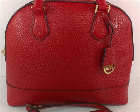 michael kors dome satchel in chili red